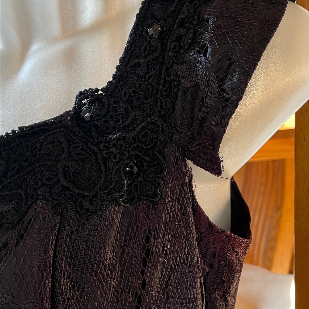 Paris sport club 1990’s black lace special Occassion dress size 9 Vgt - Picture 12 of 16
